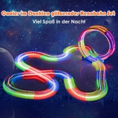 COSTWAY Autorennbahn Leuchtendes Rennbahn Set Автомобильная гоночная трасса Светящаяся гоночная трасса