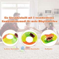 COSTWAY Autorennbahn Leuchtendes Rennbahn Set Автомобильная гоночная трасса Светящаяся гоночная трасса