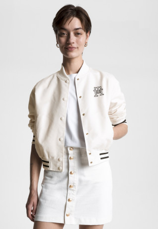 Tommy Hilfiger VARSITY LOGO Bomber Jacket weathered white ЛОГОТИП VARSITY Бомбер выветрившийся белый