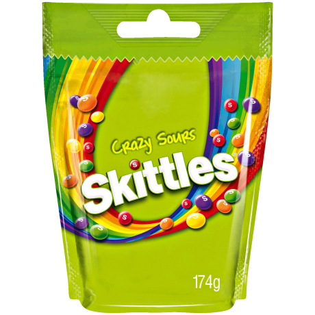 Skittles Crazy Sours  Жевательная резинка с кисло сладким фруктовым вкусом 136г