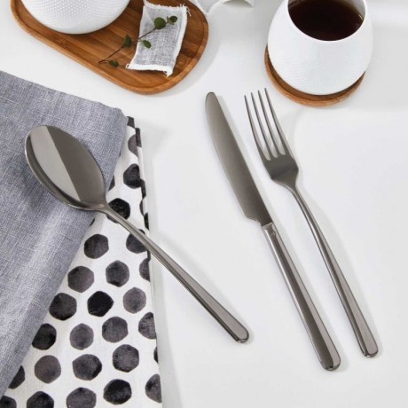 Sambonet Sambonet Linear - Edelstahl / PVD schwarz Besteckset 30-tlg. Vollheft / Monoblock Sambonet Linear - набор столовых приборов из нержавеющей стали / PVD черного цвета, 30 предм. Полный буклет/моноблок