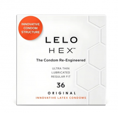 LELO HEX Презервативы Original, 36 шт, диаметр 54 мм