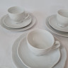 Набор посуды для кофе винтажный на 3 персоны Schumann, белый фарфор с фактурным узором, Германия, 1960-70гг.