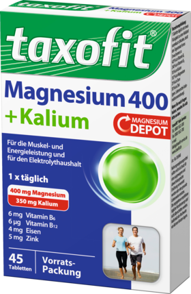 taxofit Magnesium + Kalium Tabletten Магний + Калий с витамином В, цинком и железом, таблетки 45 шт