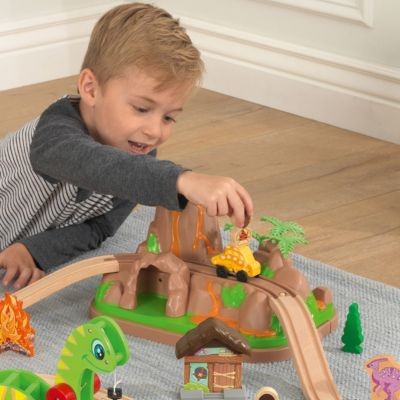 KidKraft Holzeisenbahnset Dinosaurier mit Aufbewahrungsbox Деревянный поезд динозавра с ящиком для хранения
