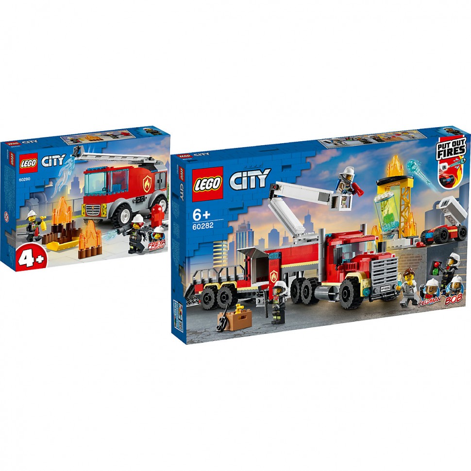 Купить City Fire 2er Set: 60280 Feuerwehrauto + 60282 Mobile  Feuerwehreinsatzzentrale ЛЕГО Пожарная машина с лестницей+Команда пожарных  в интернет-магазине Diskontshop.eu Германия всего за 12 317 руб. в