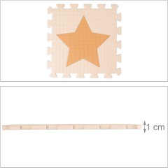 relaxdays 18 x Puzzlematte Sterne orange-beige 18 ковриков-пазлов со звездами оранжево-бежевого цвета