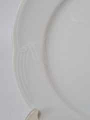 Набор тарелок винтажный Schumann, белый фарфор с фактурным узором, 8 шт х 19,5 x 2 см, Германия, 1960-70гг.