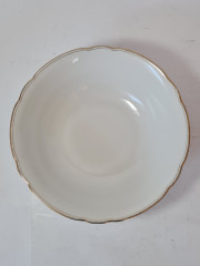 Сервировочная тарелка винтажная Bareuther Bavaria, белый фарфор с позолоченным ободком, 23 x 7 см, Германия, 1960-70гг.