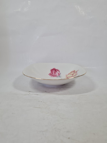 Тарелка винтажная Winterling Roslau Bavaria c розами, квадратная, фарфор, 19 см, Германия, 1960-70гг.