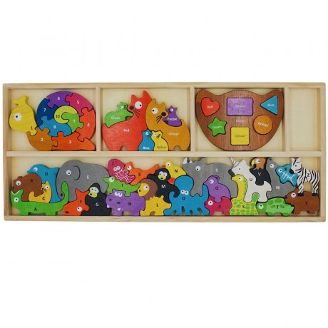 LK Trend Style Kinderpuzzle 4-in-1 Lernspiel Megaset ABC Детская головоломка 4 в 1 развивающая игра Мегасет Азбука