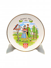 Тарелка декоративная винтажная Kahla &quot;Бергдорф-Хен.1979&quot;, фарфор, 19 см, Германия, 1979 год.