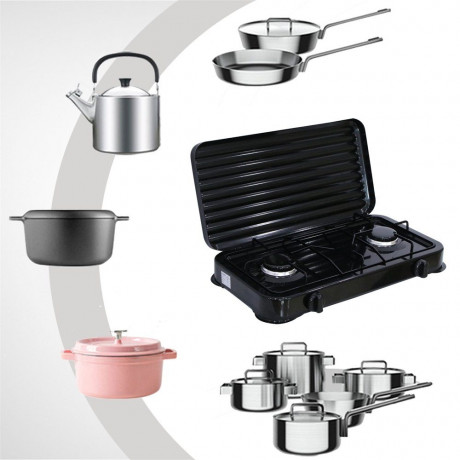 Mucola Mucola Gaskocher Campingkocher 2 flammig Gaskocher Camping Kochfeld Metall Gasbrenner, (1-St), Flamme stufenlos regulierbar durch Drehknopf Газовая плита Mucola, походная плита, 2 пламени, газовая плита, походная плита, металлическая газовая горел