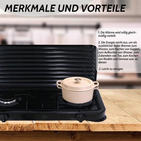 Mucola Mucola Gaskocher Campingkocher 2 flammig Gaskocher Camping Kochfeld Metall Gasbrenner, (1-St), Flamme stufenlos regulierbar durch Drehknopf Газовая плита Mucola, походная плита, 2 пламени, газовая плита, походная плита, металлическая газовая горел