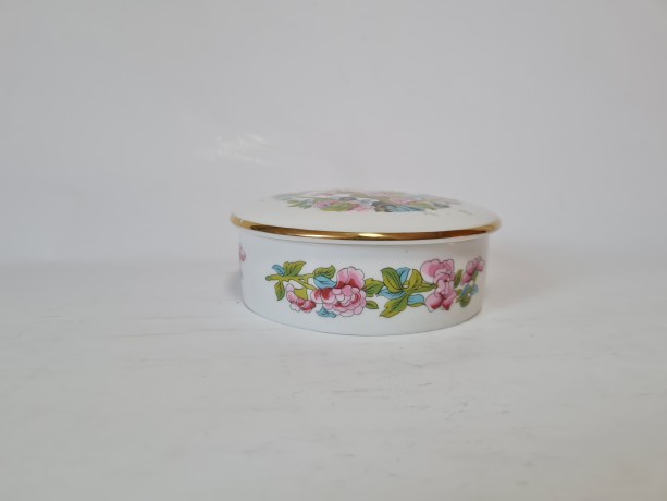 Royal Bavaria Винтажная Шкатулка круглая "Сакура", 10см, Германия, 1960-70гг.