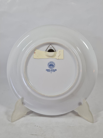 Тарелка винтажная Freiberger Porzellan суповая, Inglasur GDR "Мельница", фарфор, 21.5 см, Германия, 1960-70гг.