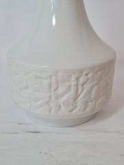 Ваза винтажная Waldershof Bavaria, белый фарфор с факртурным декором, 25 x 12,5 см / 5см, Германия, 1960-70гг.