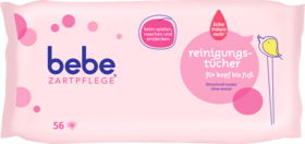 bebe Zartpflege Очищающие салфетки с головы до ног, 56 шт