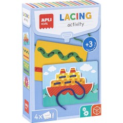 APLI Kids Einfadelspiel mit 4 Vorlagenkarten Многопоточная игра с 4 карточками-шаблонами