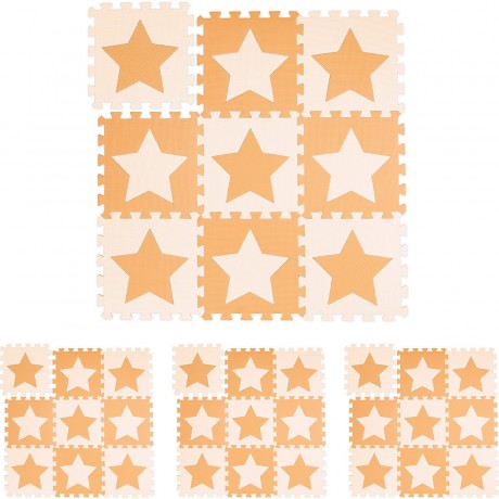 relaxdays 36 x Puzzlematte Sterne orange-beige 36 ковриков-пазлов звезды оранжево-бежевые