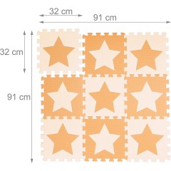 relaxdays 36 x Puzzlematte Sterne orange-beige 36 ковриков-пазлов звезды оранжево-бежевые
