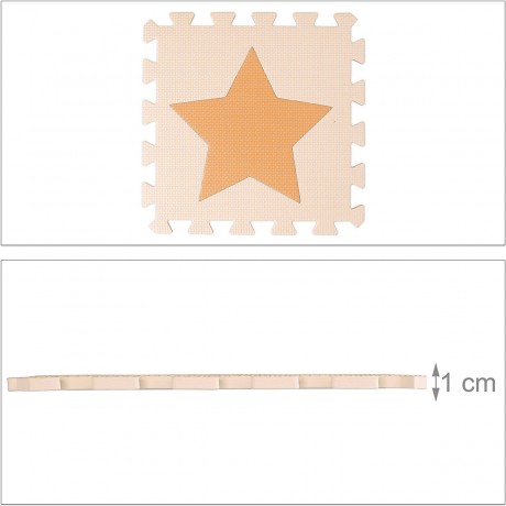 relaxdays 36 x Puzzlematte Sterne orange-beige 36 ковриков-пазлов звезды оранжево-бежевые
