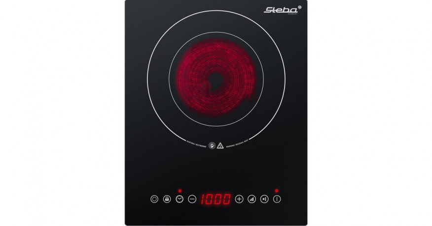 Steba Steba Glaskeramik-Kochfeld HK 30, Kochplatte schwarz/silber  schwarz/silber Стеклокерамическая варочная панель Steba HK 30, конфорка черный/серебристый