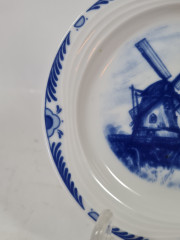 Тарелка десертная винтажная Freiberger Porzellan, Inglasur GDR &quot;Мельница&quot;, фарфор, 11.5 см, Германия, 1960-70гг.