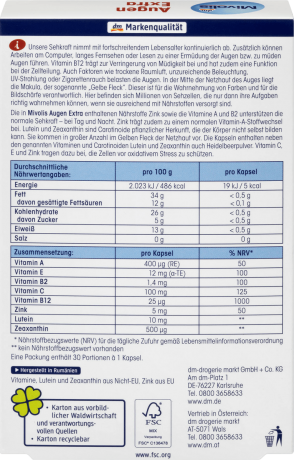 Mivolis Kapseln Капсулы для глаз с витамином А, 30 шт