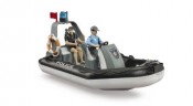 Bruder bworld Polizei Schlauchboot mit Licht und zwei Figuren Полицейская лодка bworld со светом и двумя фигурками