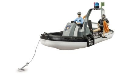 Bruder bworld Polizei Schlauchboot mit Licht und zwei Figuren Полицейская лодка bworld со светом и двумя фигурками
