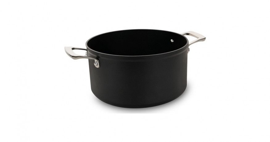 Cerafit Cerafit Plasma Topf O 24cm schwarz/edelstahl, mit Design-Glasdeckel  schwarz/edelstahl Кастрюля Cerafit Plasma O 24см, черный/нержавеющая сталь, с дизайнерской стеклянной крышкой