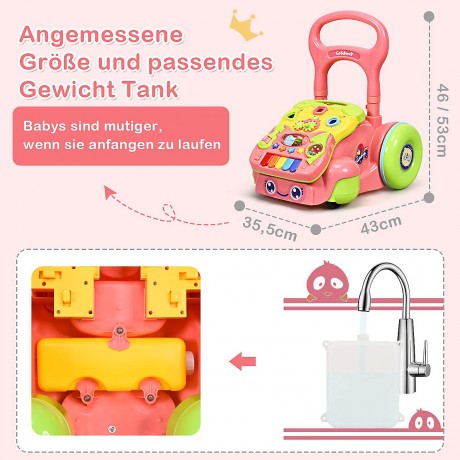 COSTWAY® Lauflernwagen mit Lichtern und Musik Детские ходунки со светом и музыкой