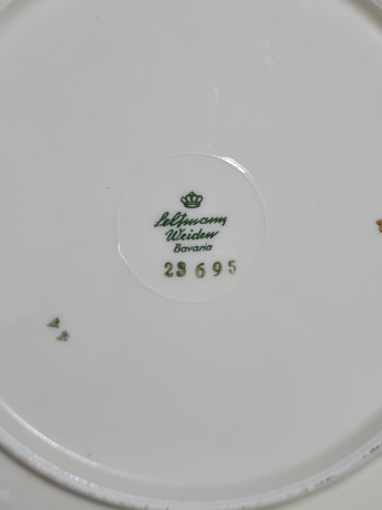 Чайное трио винтажное Seltmann Weiden Bavaria с ботаническим декором в пастельных тонах, фарфор, Германия, 1970-80гг.