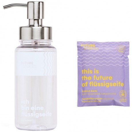 FUTURE STORIES Starterset Flussigseife Pulver Lavendel & Bergamotte inkl. Pumpspender  Стартовый набор жидкого мыла лаванда и бергамот, включая дозатор-помпу