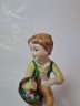 Статуэтка винтажная Goebel "Мальчик в яркой одежде с корзиной цветов", фарфор, 15 x 7см, Германия, 1960-70гг.