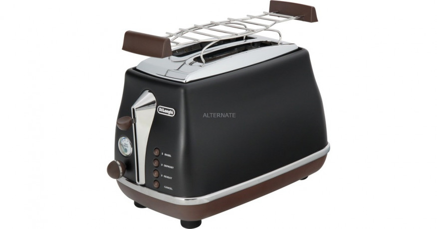 DeLonghi DeLonghi Toaster Icona Vintage CTOV 2103.BK schwarz (matt), 900 Watt, fur 2 Scheiben Toast schwarz (matt) Тостер DeLonghi Icona Vintage CTOV 2103.BK черный (матовый), 900 Вт, на 2 ломтика тостов