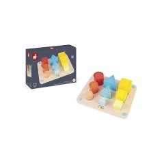 Janod Grundlagen Die Rauminhalte Lernspiel aus Holz Babys und Kleinkinder 3-En-1 Formen und Farben lernen Farbe auf Wasserbasis Ab 18 Monaten Основы Содержимое комнаты Деревянная развивающая игра Младенцы и малыши 3-в-1 Учим формы и цвета Краска на водной