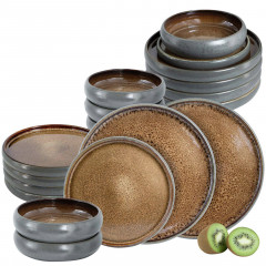 Moritz &amp; Moritz Moritz &amp; Moritz Tafelservice braun 18-tlg. Reaktiv  braun Обеденный сервиз Moritz &amp;amp; Moritz коричневый, 18 предм. Реактивный