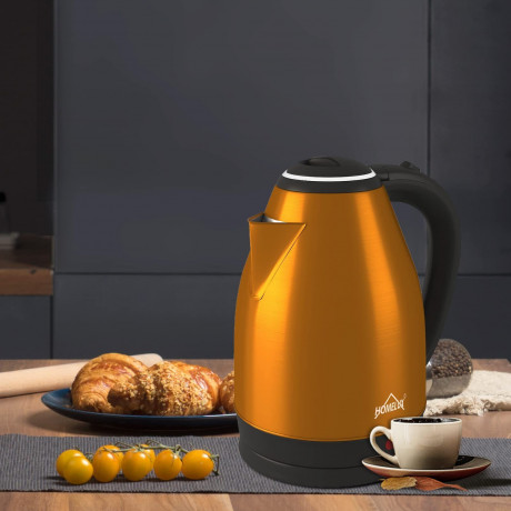 HOMELUX HOMELUX Wasserkocher Edelstahl BPA-freier Heisswasserboiler, Schnelldurchlauferhitzer, 1.8 l, 1500,00 W, Abschaltautomatik und Trockengehschutz, Geeignet fur Kaffee, Tee Blau Чайник HOMELUX из нержавеющей стали, бойлер для горячей воды без BPA, пр