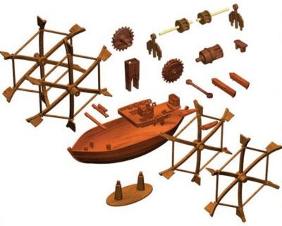 Edu-Toys Leonardo da Vinci Schaufelradboot Лодка с гребным колесом Леонардо да Винчи