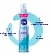 NIVEA Volumen Pflege Schaumfestiger НИВЕА Мусс для объема с пантенолом и витамином B3, 150 мл