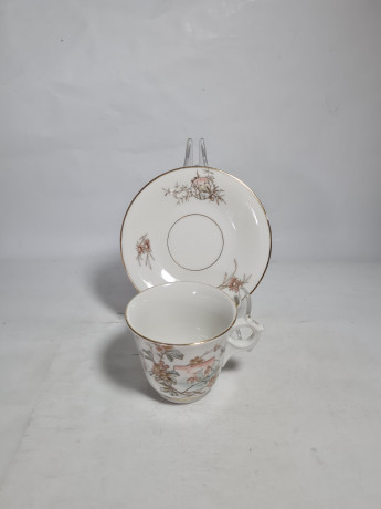 Чайная пара винтажная Im Stil Hutschenreuther "Деревенский пейзаж" в пастельных тонах, фарфор, Германия, 1970-80гг.