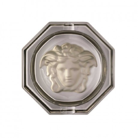 Rosenthal meets Versace Rosenthal Versace Medusa Lumiere Haze Ascher Glas grau d: 13 cm Пепельница Rosenthal Versace Medusa Lumiere Haze стекло серое d: 13 см