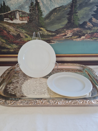 Тарелки винтажные Rosenthal, белый фарфор, 2 шт x 16 x 1,5 см, Германия, 1960-70гг.