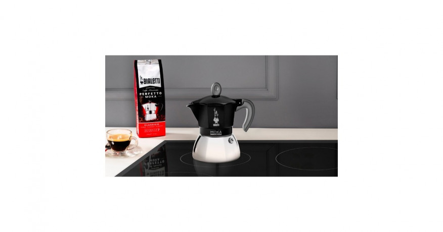 Bialetti Bialetti Moka Induction, Espressomaschine schwarz/silber, 2 Tassen  schwarz, silber Bialetti Moka Induction, кофемашина для эспрессо черный/серебристый, 2 чашки