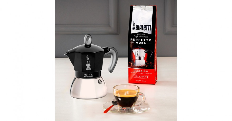 Bialetti Bialetti Moka Induction, Espressomaschine schwarz/silber, 2 Tassen  schwarz, silber Bialetti Moka Induction, кофемашина для эспрессо черный/серебристый, 2 чашки