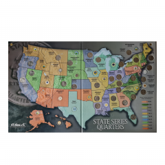 Альбом с монетами винтажный H.E. Harris &amp;Co &quot;25 центов Штаты Америки (1999-2008)&quot; (State Series Quarters), 40 х 32.5 см, США, 2008.