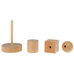 SINASPIELZEUG Holzspielzeug Holzsteckturm Walze Kugel Wurfel Деревянная игрушечная башня с роликовым шариком