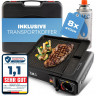 ZMC ZMC Gaskocher 2in1 Campingkocher Grillplatte mit Piezozundung + 8x Gaskartuschen, (Grillplatte Tischgrill Transportkoffer Gasbrenner Gasgrill Kochfeld), Butan Gas 227g Campingkocher Outdoor Camping Gas Kocher Herd Газовая плита ZMC, походная плита 2-